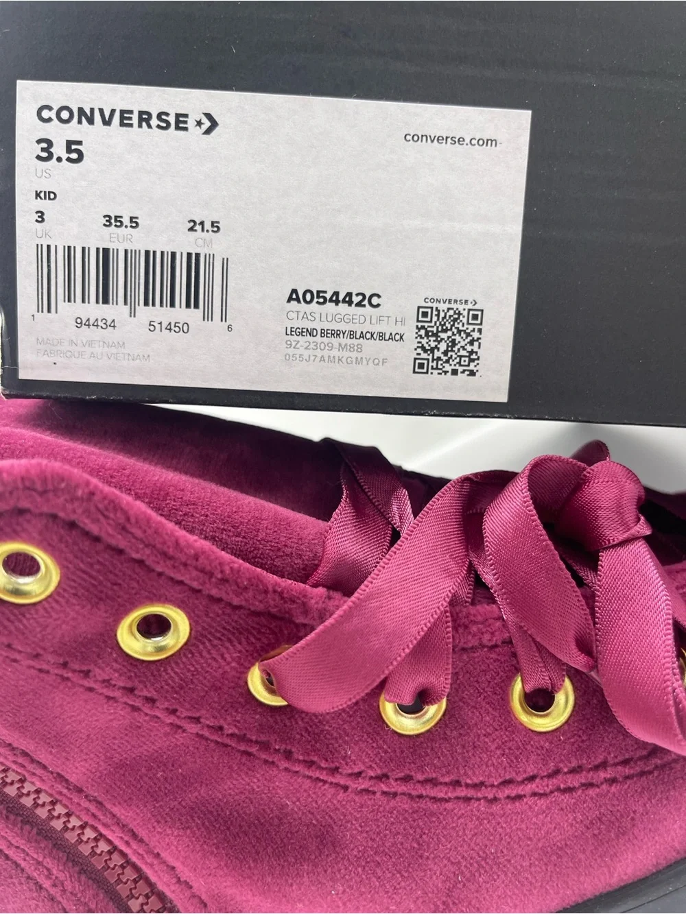 Converse WMNS A05442C CTAS LUGGED LIFT H LEGEND BERRY/BLACK/BLACK Sneakers